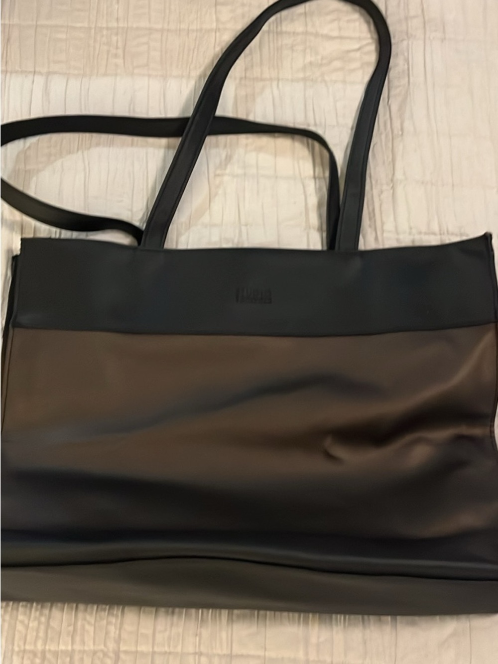 Two-Tone Black and Brown Women's Tote Bag